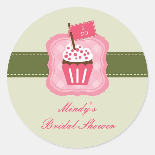 Rond Sticker Fête des mariées "I Do" (Devant)