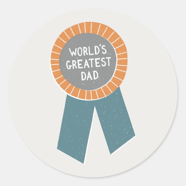Rond Sticker Fête des pères Badge - Bleu Océan (Devant)