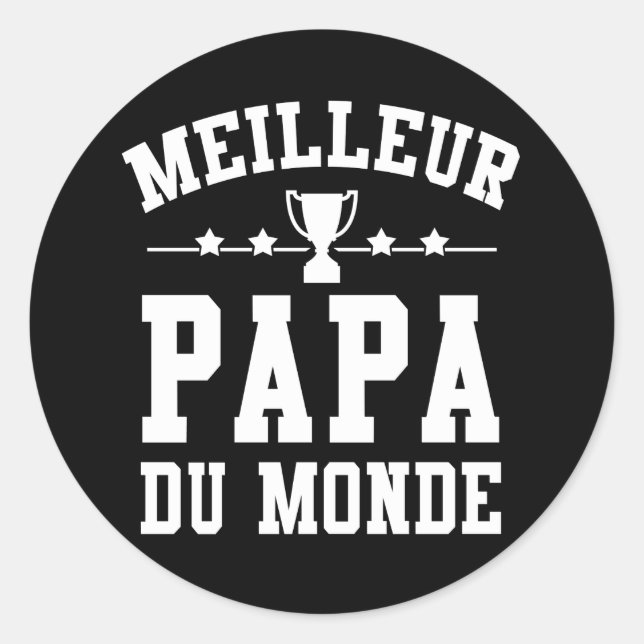 Rond Sticker Fête des Pères - Meilleur Papa du Monde (Devant)
