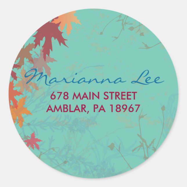 Rond Sticker Feuille d'automne (Devant)