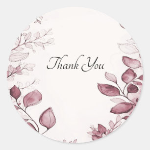 Rond Sticker Feuille rouge moderne