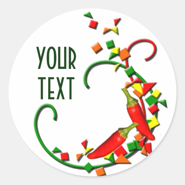 Rond Sticker Fiesta Chili Peppers (Devant)