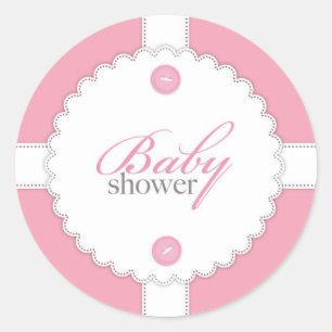 Rond Sticker fille baby shower Dantel