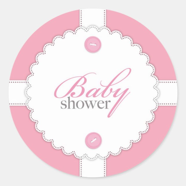 Rond Sticker fille baby shower Dantel (Devant)