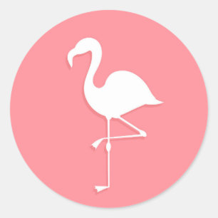 Rond Sticker Flamant rose
