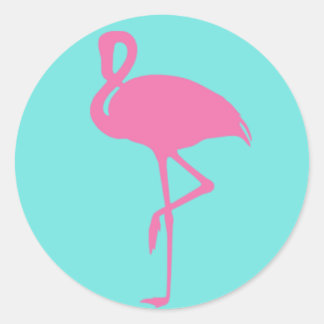 Rond Sticker Flamant rose rose