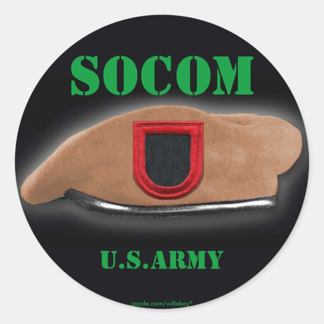 Rond Sticker flash pour socom béret des opérations spéc (Devant)