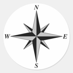 Rond Sticker Flèche Nord