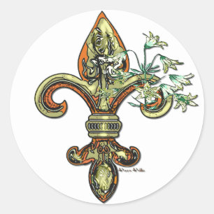Rond Sticker Fleur De Li