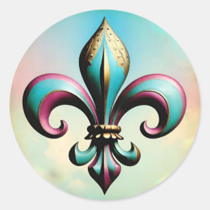 Rond Sticker Fleur de lis