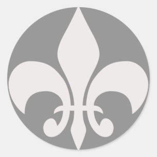 Rond Sticker Fleur de Lise en Smokey Grays