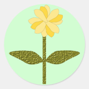 Rond Sticker Fleur Jaune