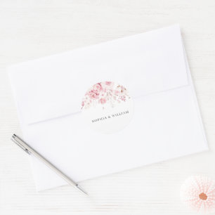 Rond Sticker Fleur Mariage flou