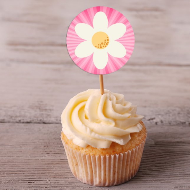 Rond Sticker Fleur Retro Daisy | Super les années 70 Bo (Créateur téléchargé)