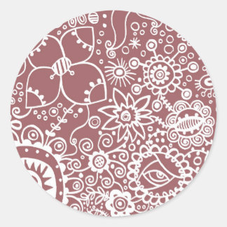 Rond Sticker Fleurs Imaginaires
