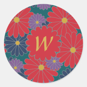 Rond Sticker floral à automne scintillant