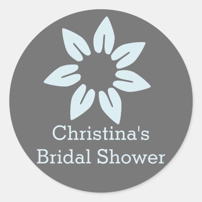 Rond Sticker Floral Bleu (Devant)