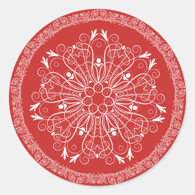 Rond Sticker floral Circle Noël (Devant)
