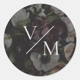 Rond Sticker floral foncé dédié