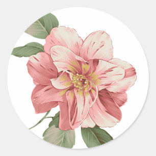 Rond Sticker Floral Lily rose / Sceau