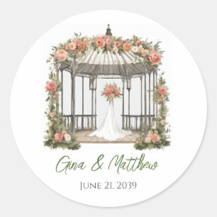 Rond Sticker floral Mariage d'enveloppe Gazebo
