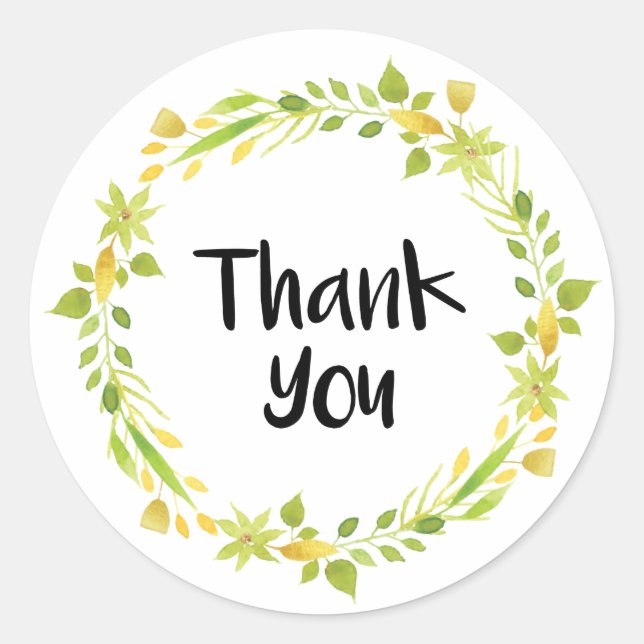 Rond Sticker Floral Merci (Devant)