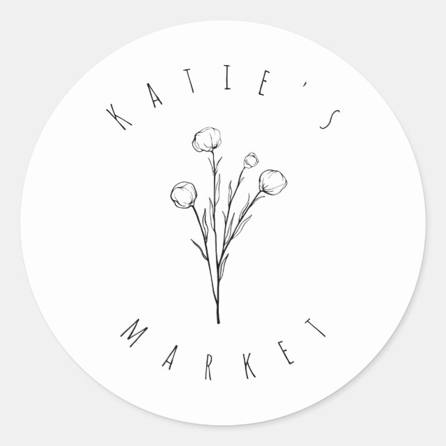 Rond Sticker floral minimal (Devant)