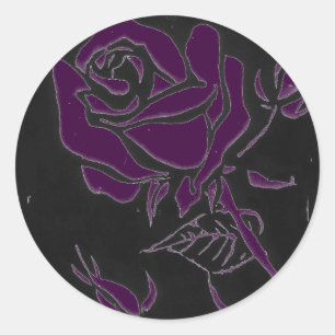 Rond Sticker floral "Rose Dark #4"