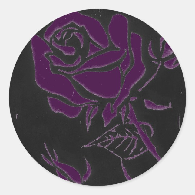 Rond Sticker floral "Rose Dark #4" (Devant)