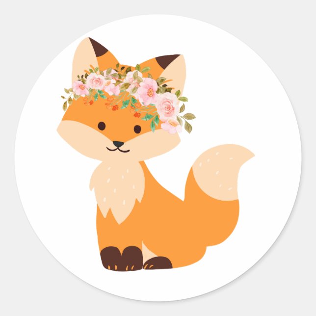Rond Sticker Flower Fox (Devant)