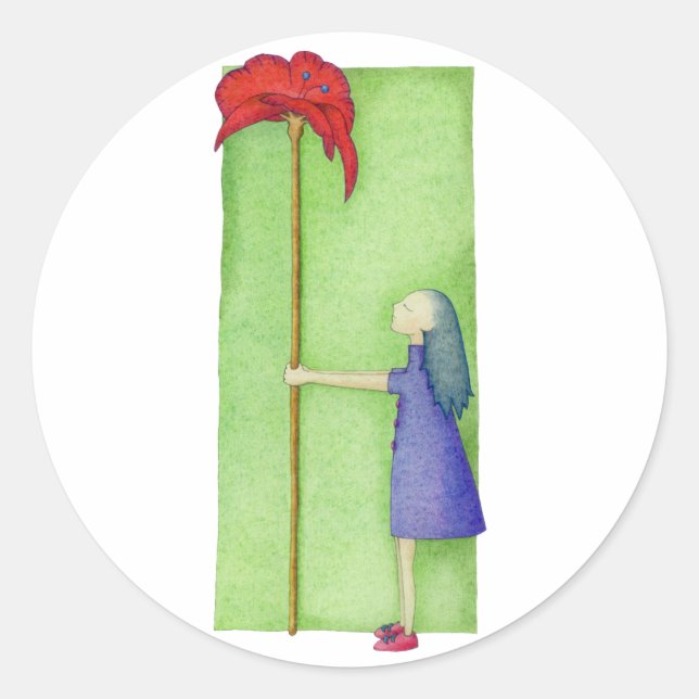 Rond Sticker Flower Girl (Devant)
