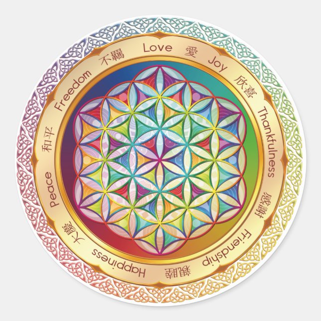Rond Sticker Flower of Life - Design ORIGINAL par Lilya (Devant)