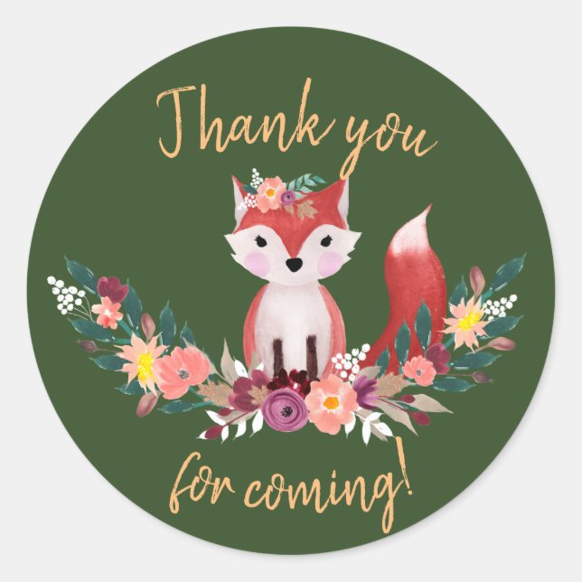 Rond Sticker Foxy Round Birthday (Devant)