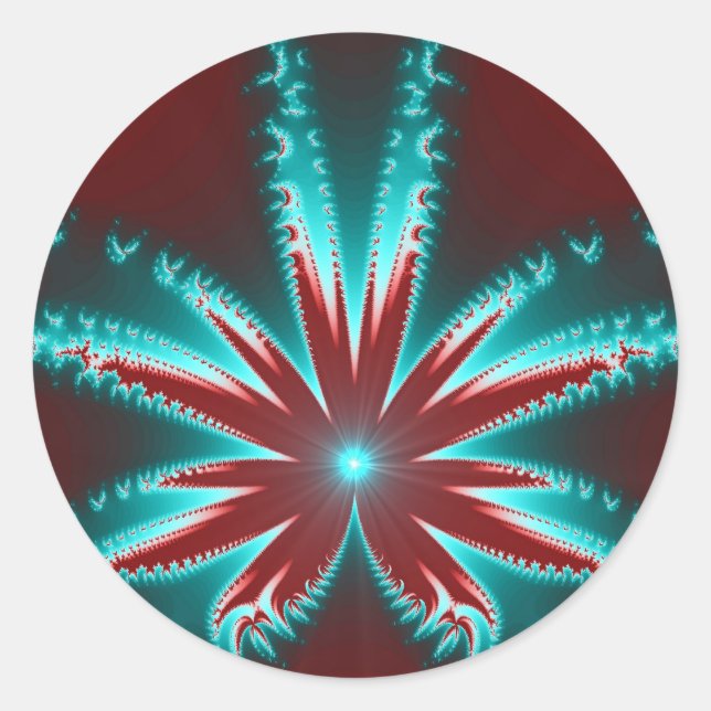 Rond Sticker Fractal Burn Froid (Devant)