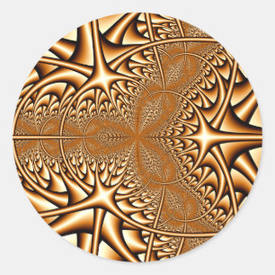 Rond Sticker fractal en bronze