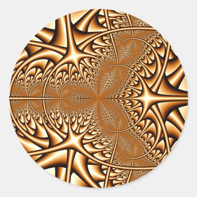 Rond Sticker fractal en bronze (Devant)