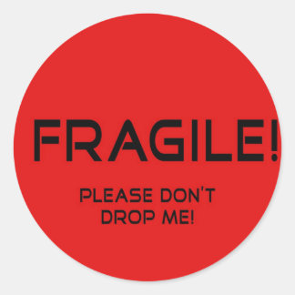 Rond Sticker Fragile pour des marchandises de valeur