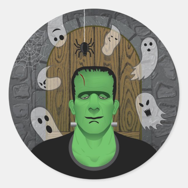 Rond Sticker Frankenstein & Ghosts (Devant)