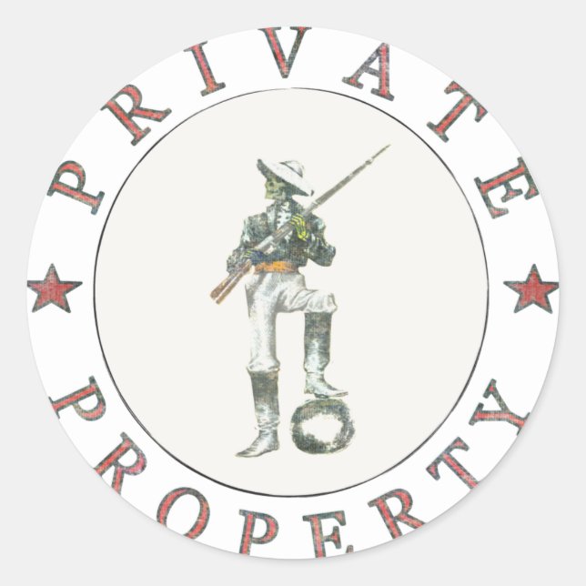 Rond Sticker Freedom Fighter Garder Propriété privée (Devant)