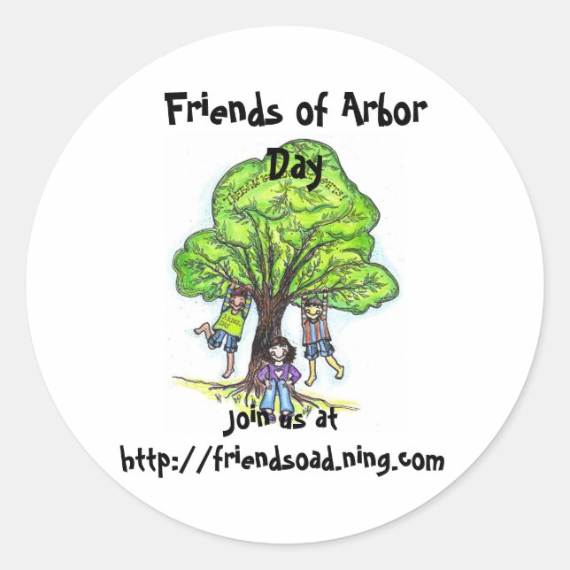 Rond sticker Friends of Arbor Day (Devant)