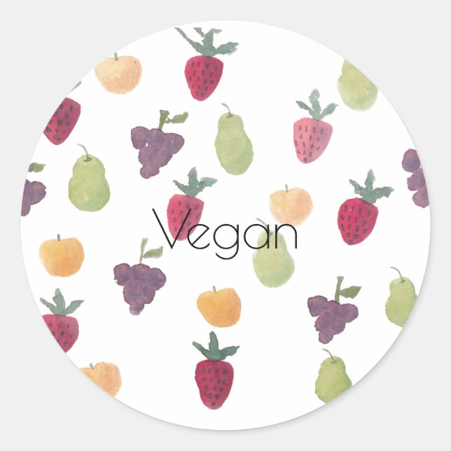 Rond Sticker Fruit Aquarelle Plutôt Amusant Personnalis (Devant)