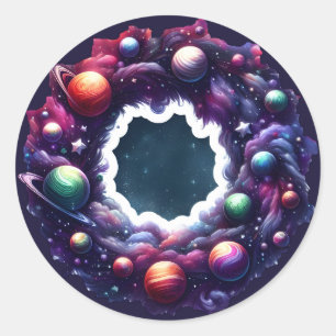 Rond Sticker Galaxy Planet Ring