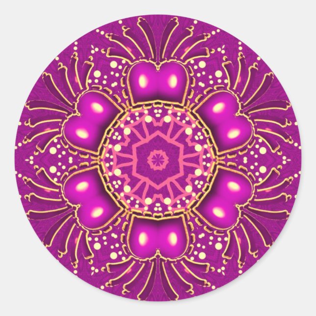 Rond Sticker GeoBling rose (Devant)