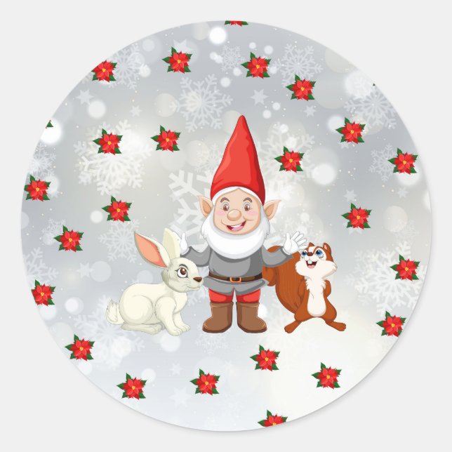 Rond sticker gnome de Noël (Devant)