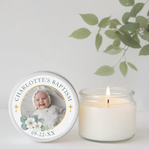Rond Sticker Gold Cross Baptism Favoriser   Religion él