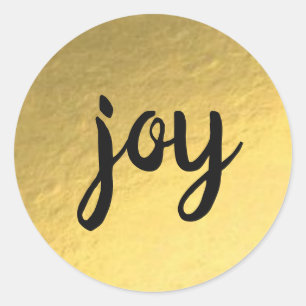 Rond Sticker Gold Foil Arrière - plan Joy Holiday