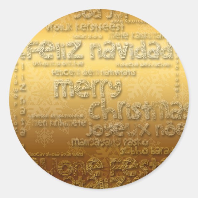 Rond Sticker Gold International de Noël Navidad R (Devant)