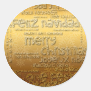 Rond Sticker Gold International de Noël Navidad R