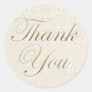 Rond Sticker Gold & Ivory Lace Merci