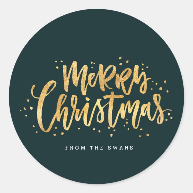 Rond Sticker Gold Joyeux Noël (Devant)
